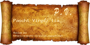 Pascht Virgília névjegykártya